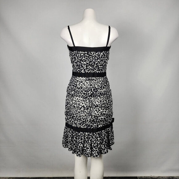 Moschino Black Cotton Animal Print Dress Size 10 - Picture 8 of 15